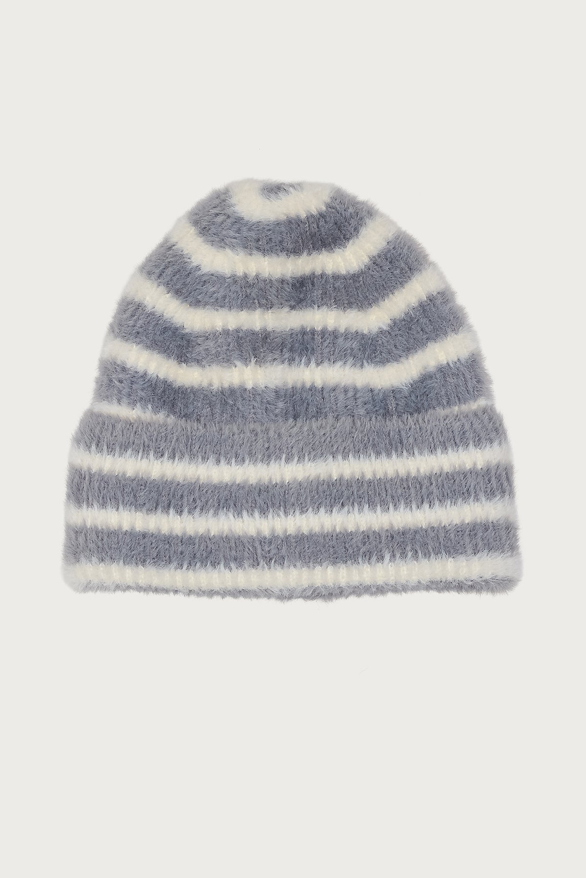 Striped Fuzzy Knit Beanie