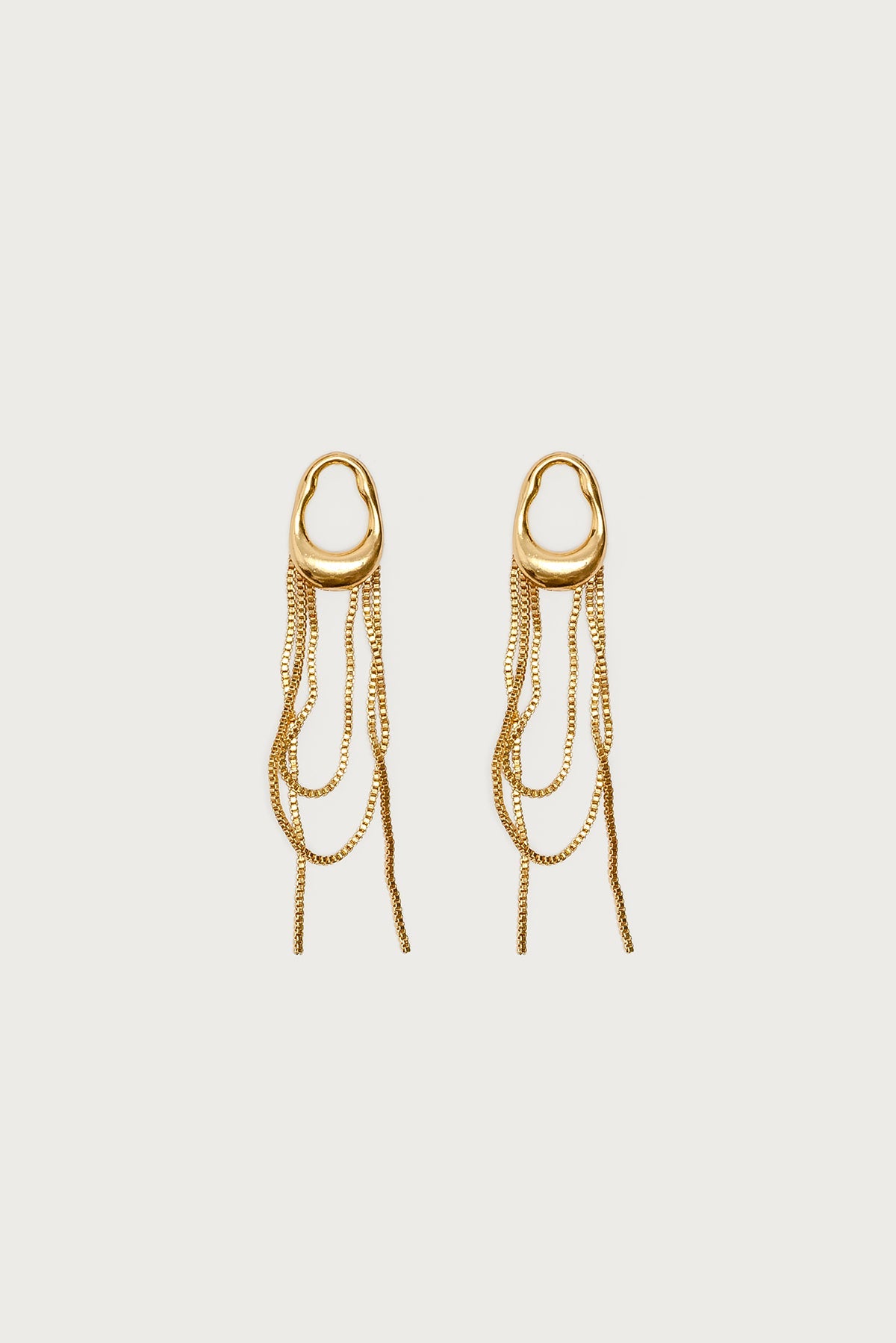 Abstract Dangling Chain Stud Earrings