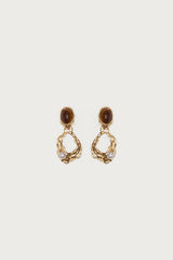 Faux Tiger Eye Abstract Earrings