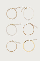 Faux Diamond & Pearl Chain Bracelet Pack