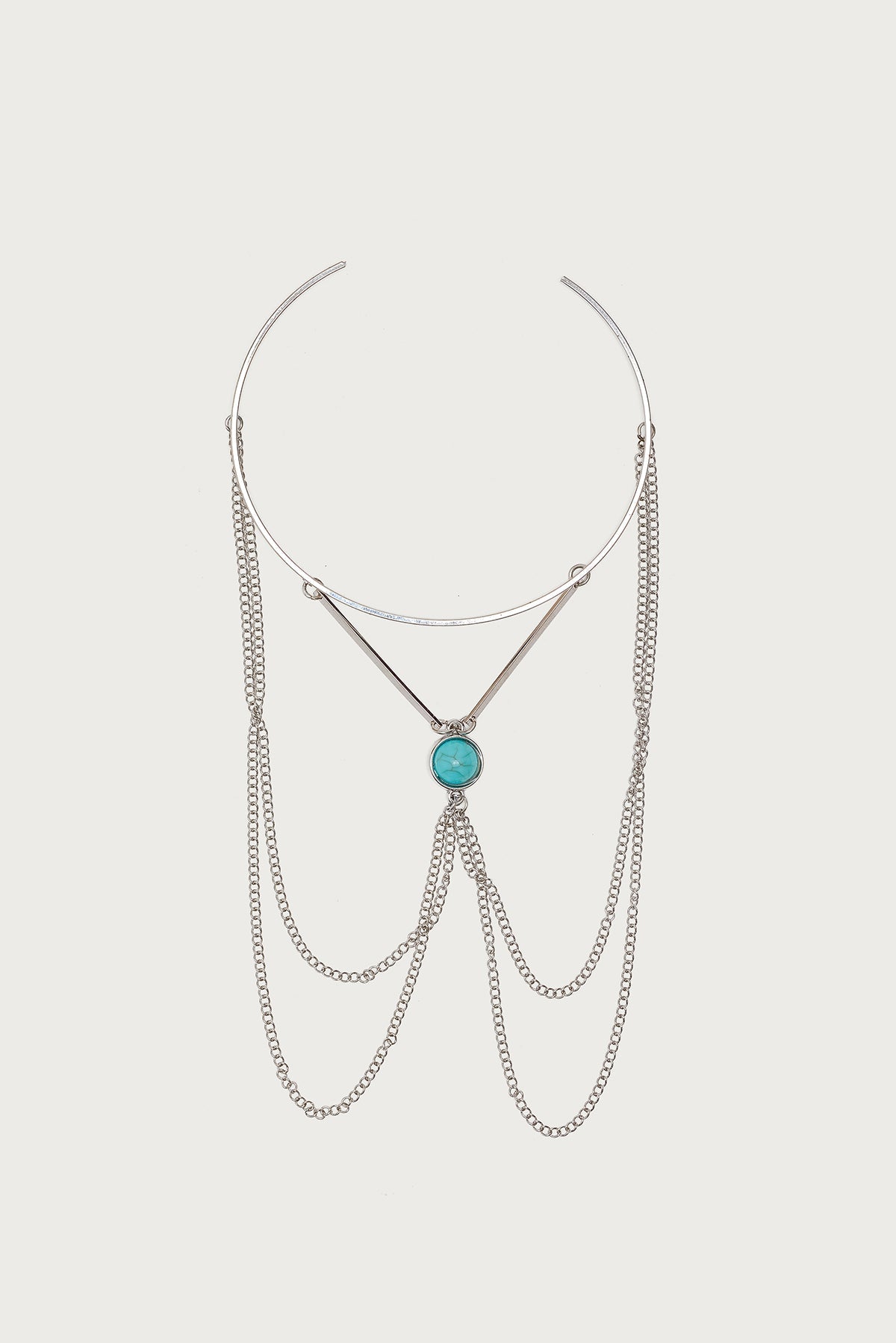 Drop Chain Gemstone Arm Cuff