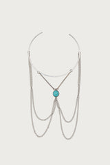 Drop Chain Gemstone Arm Cuff