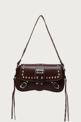 Stud & Buckle Faux Leather Bag
