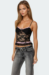 Ellen Sheer Lace Bra Top