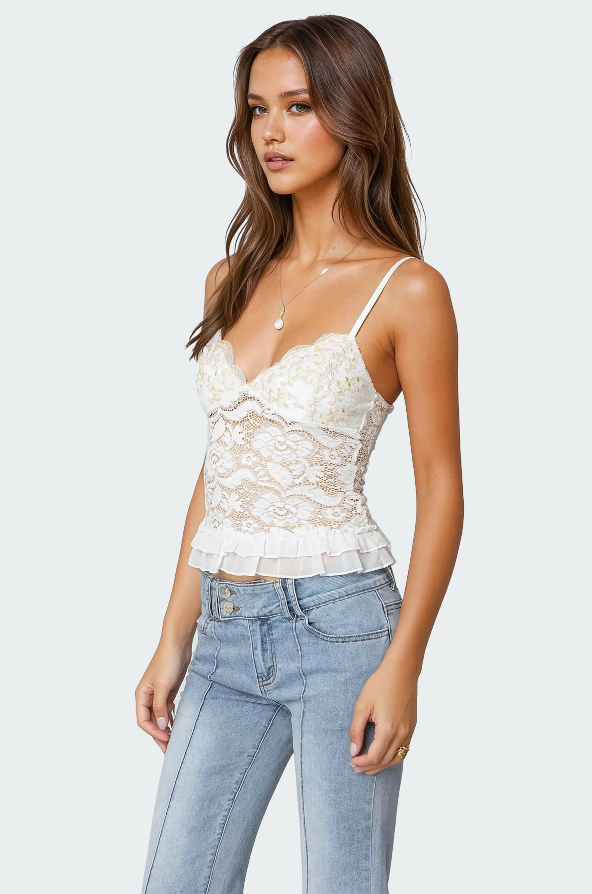 Torin Sheer Lace Tank Top