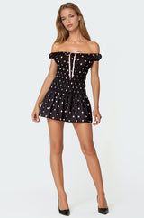 Jonie Scrunch Polka Dot Mini Dress