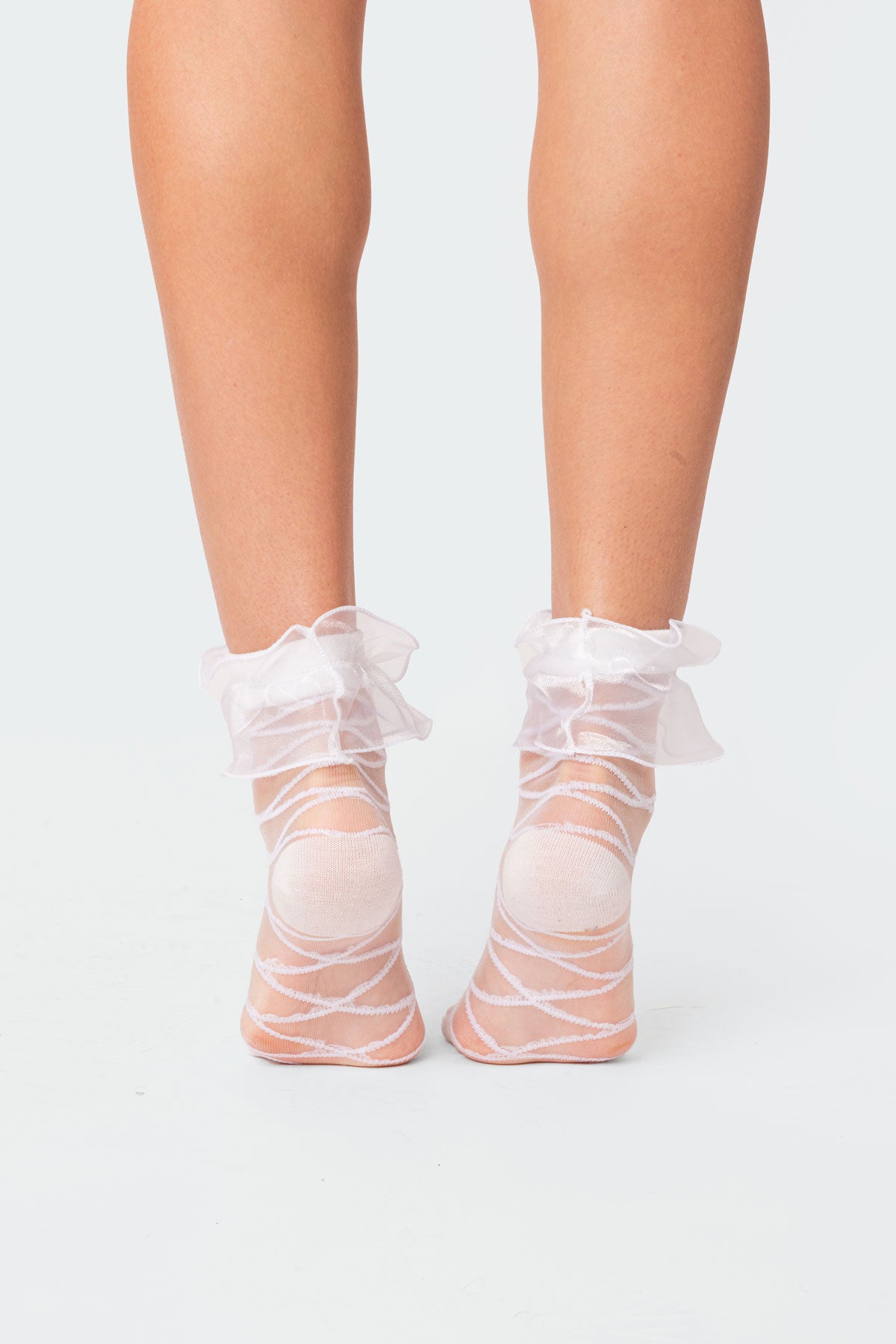 Ruffle Sheer Mesh Socks