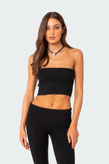 Desiree Fold Over Knit Tube Top