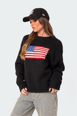 Usa Oversized Chunky Knit Sweater