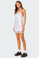 Century Lacey Satin Mini Dress