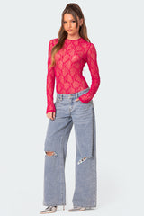 Lina Sheer Textured Bodysuit