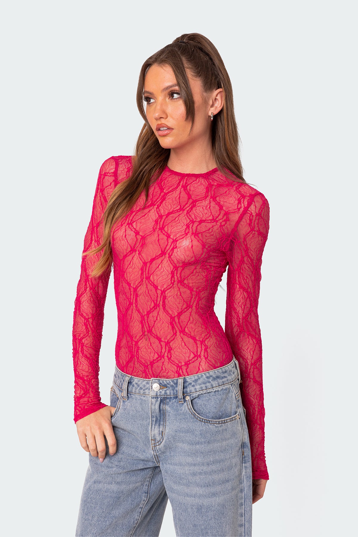 Lina Sheer Textured Bodysuit