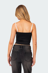 Yang Contrast Strap Tank Top