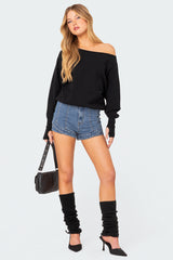 Off Shoulder Oversized Sweater