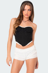 Tempting Textured Ruffle Hem Corset