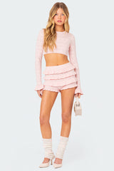 Lindsay Ruffle Knitted Shorts