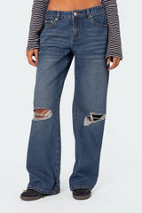 Debbie Distressed Low Rise Jeans