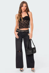 Debbie Distressed Low Rise Jeans