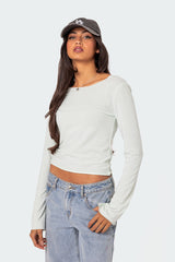 Maddison Pointelle Long Sleeve T Shirt