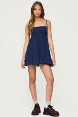 Calley Scrunchy Tiered Mini Dress