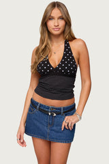 Ginny Mixed Polka Dot Halter Top