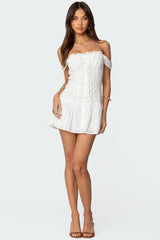 Jill Eyelet Drop Waist Mini Dress