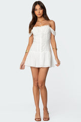 Jill Eyelet Drop Waist Mini Dress