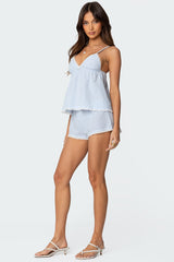 Danna Pinstripe Babydoll Tank Top