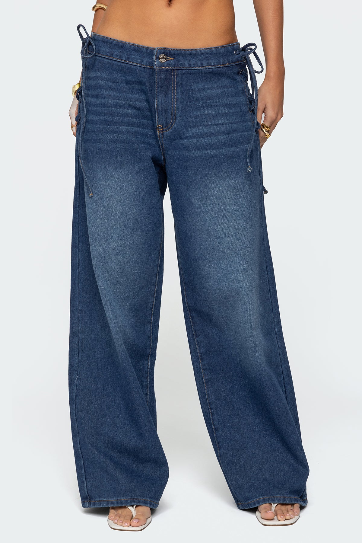 Katt Lace Up Baggy Jeans