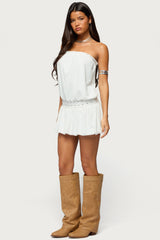 Layton Studded Strapless Bubble Mini Dress