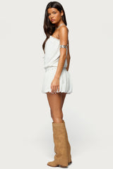 Layton Studded Strapless Bubble Mini Dress