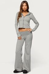 Meggy Striped Zip Up Hoodie