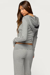 Meggy Striped Zip Up Hoodie