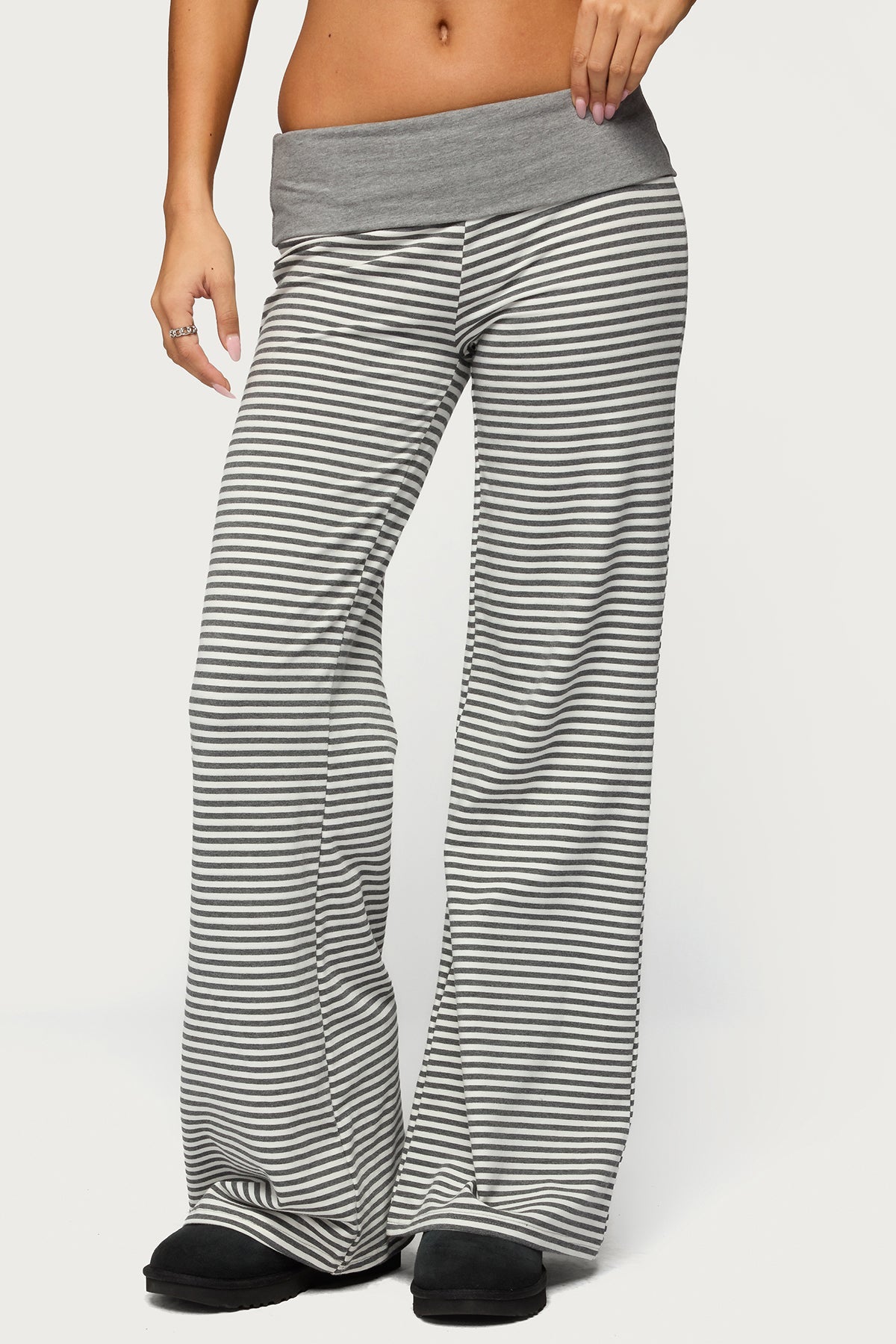 Meggy Striped Foldover Trousers