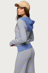 Meggy Striped Zip Up Hoodie
