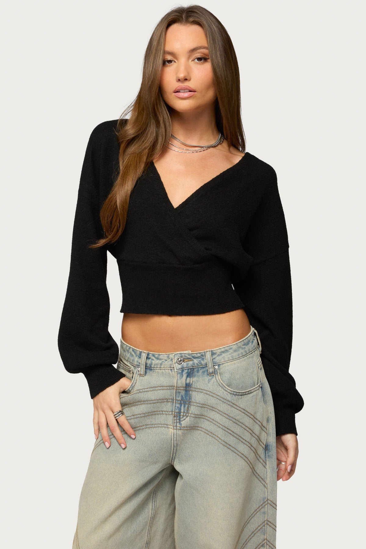 Lillia V Neck Wrap Sweater