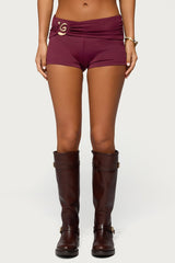 Rusana Swirl Ruched Micro Shorts