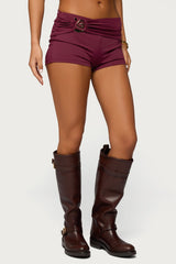 Rusana Swirl Ruched Micro Shorts