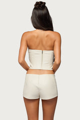 Wilde Lace Up Faux Leather Corset