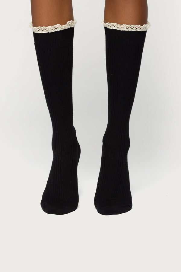 Lacey Ruffle Knee High Socks