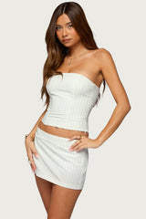 Maeve Pinstripe Strapless Corset