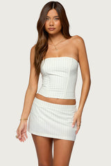 Maeve Pinstripe Strapless Corset
