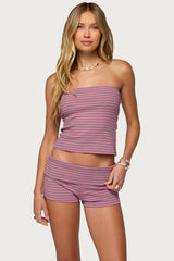 Monikah Striped Built In Bra Tube Top