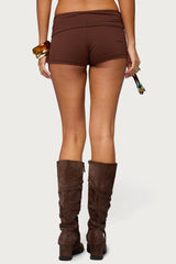 Thia Ruched Bead Foldover Shorts