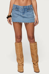 Gloriana Braided Denim Mini Skort