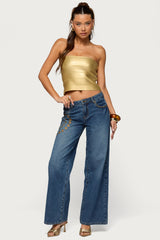 Monika Stud & Grommet Low Rise Baggy Jeans