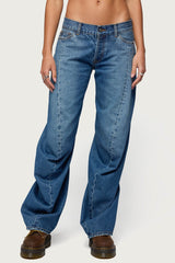 Maiah Low Rise Barrel Jeans