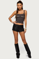 Melaney Faux Leather Micro Shorts