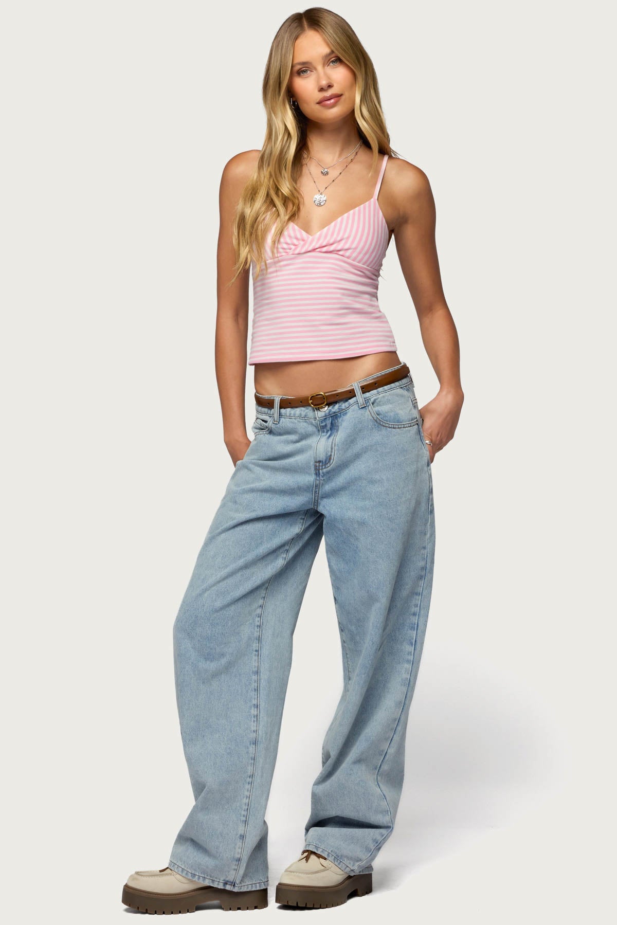 Emilea  V Neck Striped Tank Top