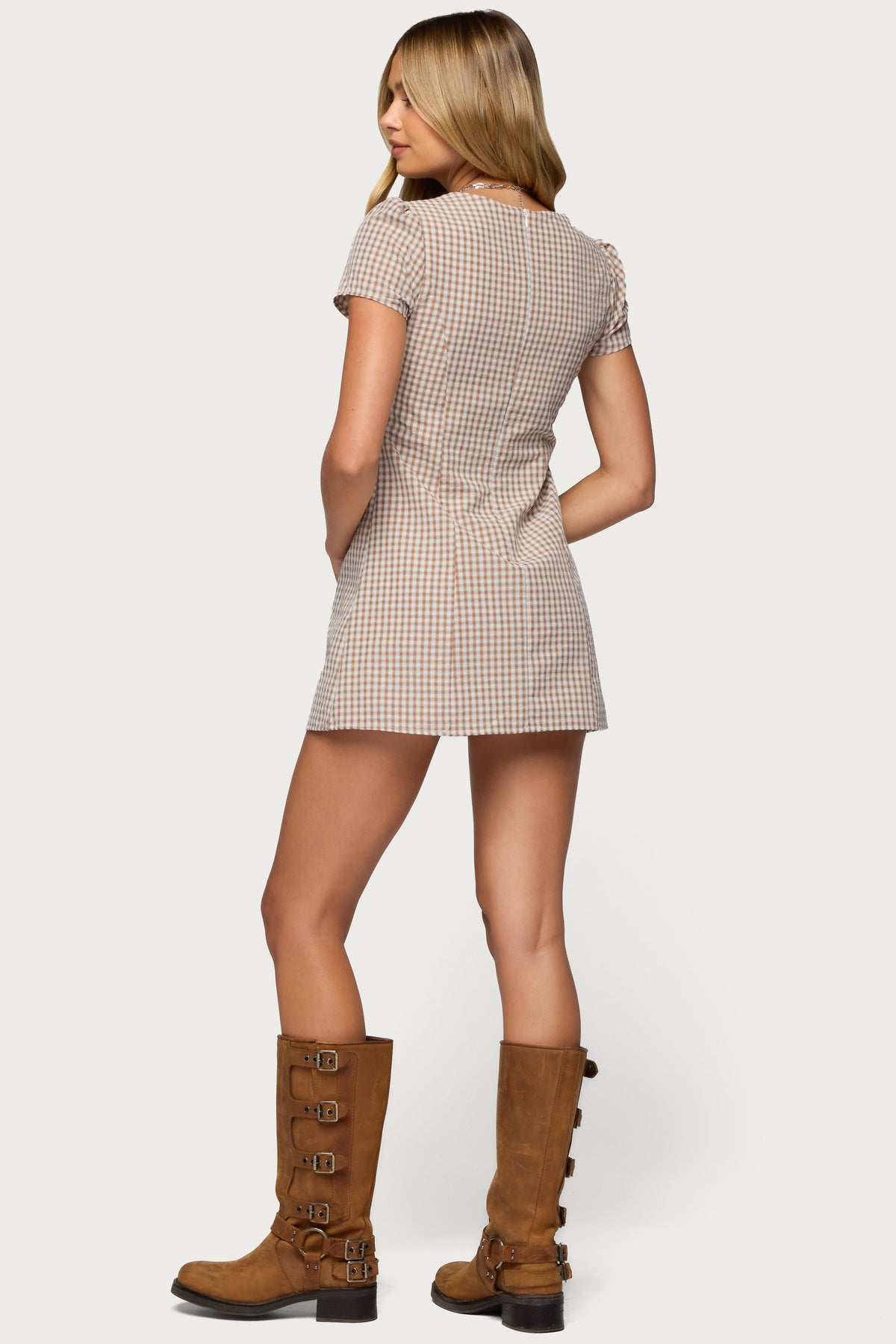 Arli Gingham Button Up Romper
